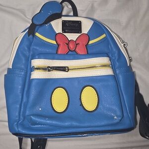 Loungefly Disney Donald Duck Blue and Yellow Mini Backpack Purse Bag